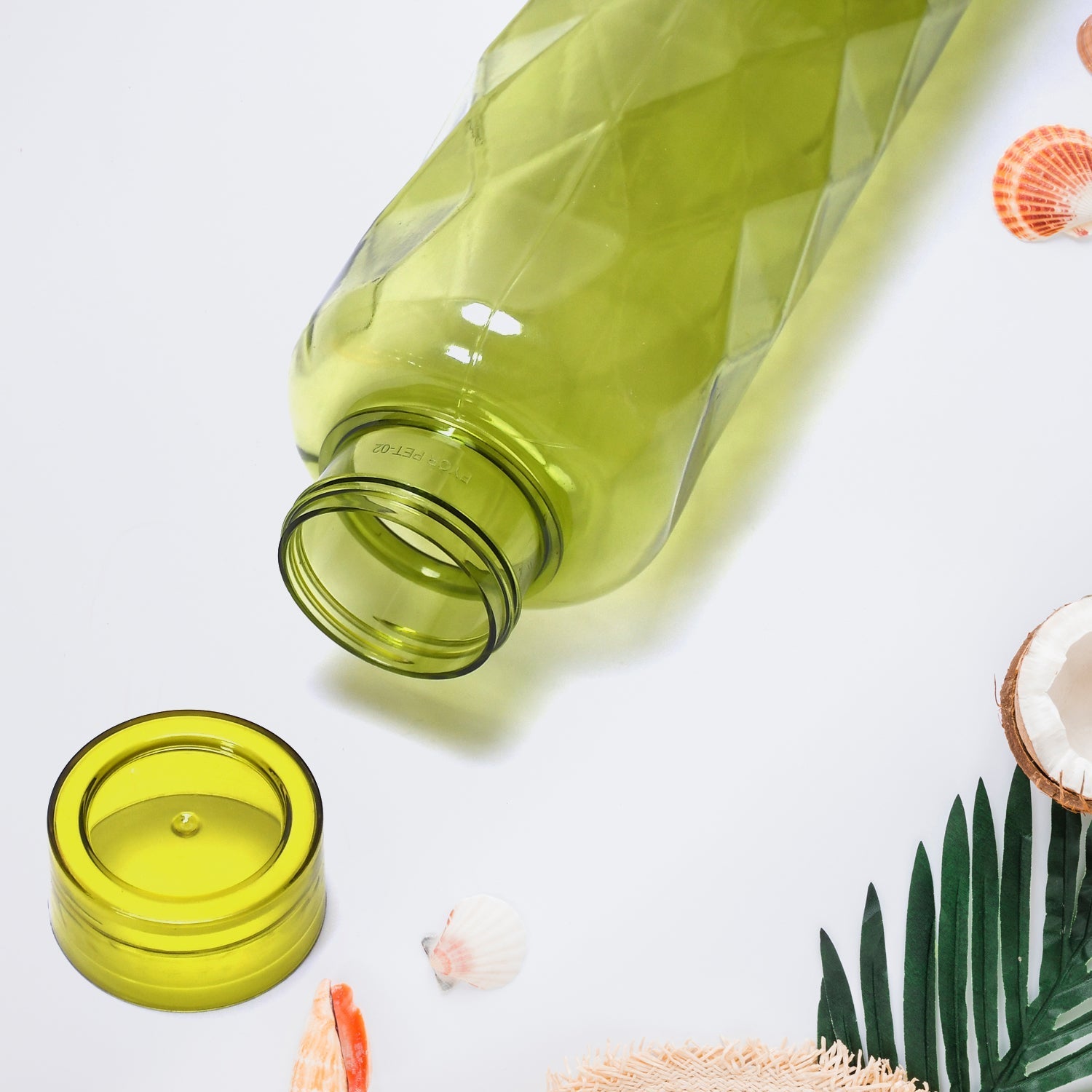 Set of diamond-cut bottles designed for storing and serving beverages. Set of diamond-cut bottles designed for storing and serving beverages.